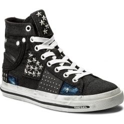 Sneakersy DIESEL - Exposure IV W Y00638 P1434 T8013 Black. Czarne półbuty damskie Diesel, z gumy. W wyprzedaży za 329,00 zł.