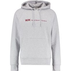 Wood Wood RAFFI Bluza z kapturem grey melange. Szare bluzy męskie rozpinane marki Wood Wood, m, z bawełny, z kapturem. Za 589,00 zł.