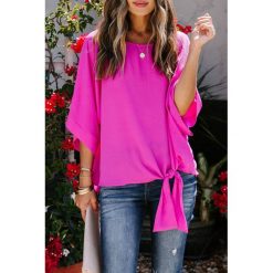Bluzka damska JARDENA FUCHSIA. Czerwone bluzki damskie IVET, na co dzień, bez wzorów, eleganckie, bez kołnierzyka, bez rękawów. W wyprzedaży za 69,00 zł.