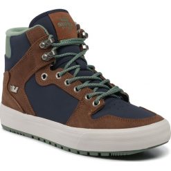 Sneakersy SUPRA - Vaider Cw 08043-436-M Navy/Brown/Bone. Niebieskie sneakersy męskie Supra, bez wzorów, ze skóry ekologicznej, bez zapięcia. W wyprzedaży za 319,00 zł.
