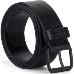 Pasek Męski HUGO - Serge 50419405 10208999 01 001. Czarne paski męskie HUGO, w paski, ze skóry. Za 299,00 zł.