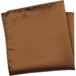 Złota Elegancka Męska Poszetka -ALTIES- w Drobny Wzór Geometryczny POSZALTTANIA0366. Żółte poszetki męskie Alties, w geometryczne wzory, z materiału, eleganckie. Za 16,90 zł.