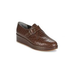 Derby Robert Clergerie NONKA-V.COCCO-CHOCOLAT. Pomarańczowe półbuty damskie marki Robert Clergerie, bez wzorów, bez obcasa, bez zapięcia. Za 1591,20 zł.