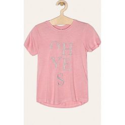 Name it - T-shirt dziecięcy 122-164 cm. Białe bluzki dziewczęce Name it, z haftami, z wiskozy, z okrągłym kołnierzem, z krótkim rękawem, krótkie, bez kaptura. Za 49,90 zł.