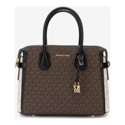 Michael Kors Mercer Medium Torebka Brązowy. Pomarańczowe torebki klasyczne damskie Michael Kors, w paski, z poliesteru, bez dodatków. Za 1691,95 zł.