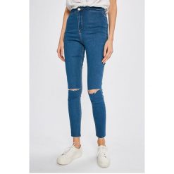 Missguided - Jeansy Vice. Niebieskie jeansy damskie marki Missguided, bez wzorów, z elastanu, z podwyższonym stanem. W wyprzedaży za 99,90 zł.