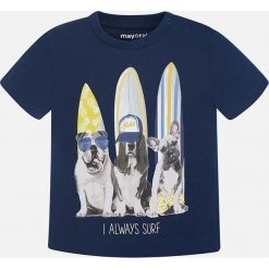 Mayoral - T-shirt dziecięcy 68-98 cm. Niebieskie t-shirty męskie marki Mayoral, z nadrukiem, z bawełny. Za 54,90 zł.