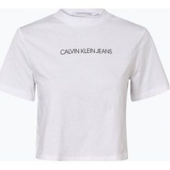Calvin Klein Jeans - T-shirt damski, biały. Białe t-shirty damskie Calvin Klein Jeans, m, bez wzorów, z jeansu, bez kołnierzyka. Za 89,95 zł.
