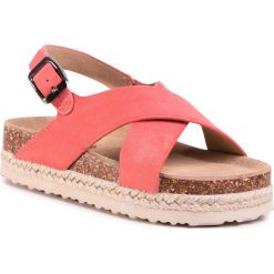 Espadryle BIG STAR - FF374171 Coral. Różowe sandały dziewczęce BIG STAR, ze skóry, bez zapięcia. Za 109,00 zł.