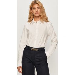 Pinko - Koszula. Białe bluzki damskie Pinko, na co dzień, z aplikacjami, z elastanu, klasyczne, z włoskim kołnierzykiem, z długim rękawem. Za 859,90 zł.
