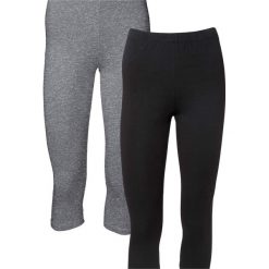 Legginsy rybaczki (2 pary) bonprix szary/czarny. Czarne legginsy bonprix. Za 69,98 zł.