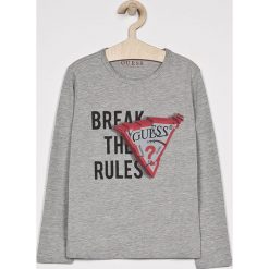 Guess Jeans - Longsleeve dziecięcy 118-175 cm. Szare t-shirty chłopięce Guess Jeans, z nadrukiem, z bawełny, z długim rękawem. W wyprzedaży za 79,90 zł.