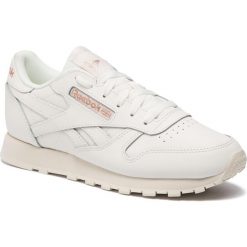 Buty Reebok - Cl Lthr DV3762 Chalk/Rose Gold/Paper Whi. Białe buty sportowe damskie Reebok, na co dzień, bez wzorów, ze skóry, bez obcasa, na płaskiej podeszwie, bez zapięcia. W wyprzedaży za 269,00 zł.