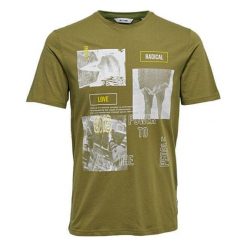 ONLY&SONS Koszulka męska Fabio SS Tee Olive Drab (rozmiar S). Zielone koszulki męskie Only&Sons, s, bez wzorów, z materiału, bez kołnierzyka, bez rękawów. W wyprzedaży za 35,00 zł.