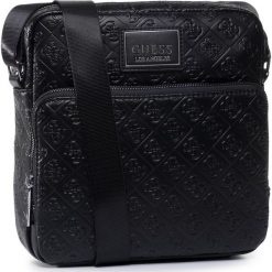 Saszetka GUESS - Dan Logo (Embossed) HMDNLE P0226 BLA. Czarne torby męskie skórzane Guess, z aplikacjami, ze skóry ekologicznej, młodzieżowe. W wyprzedaży za 319,00 zł.