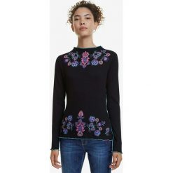 Desigual Lauren Koszulka Czarny. Czarne koszulki damskie Desigual, s, z nadrukiem, z wiskozy, bez kołnierzyka, z długim rękawem. Za 219,95 zł.
