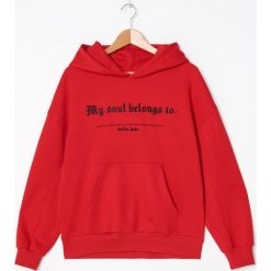 Bluza z kapturem - Czerwony. Czerwone bluzy damskie House, s, bez wzorów, bez rękawów, z kapturem. Za 89,99 zł.