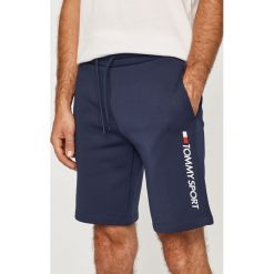 Tommy Sport - Szorty. Niebieskie spodenki sportowe męskie Tommy Sport, s, bez wzorów, z elastanu, sportowe. Za 229,90 zł.