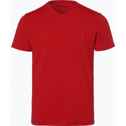 Guess Jeans - T-shirt męski, czerwony. Czerwone t-shirty męskie Guess Jeans, m, z haftami, z jeansu, bez kołnierzyka. Za 129,95 zł.
