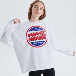 Bluza Minnie Mouse - Biały. Białe bluzy damskie marki Cropp, s, z motywem z bajki, bez rękawów, bez kaptura. Za 99,99 zł.