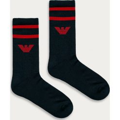 Emporio Armani - Skarpetki (2-pack). Niebieskie skarpetki męskie Emporio Armani, z nadrukiem, z elastanu. W wyprzedaży za 79,90 zł.