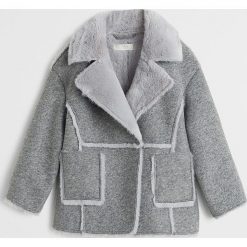 Mango Kids - Płaszcz dziecięcy Malu 110-164 cm. Szare kurtki dziewczęce Mango Kids, bez wzorów, z poliesteru, klasyczne, bez kaptura. Za 199,90 zł.