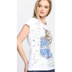 Biały T-shirt Animals. Białe bluzki damskie marki Born2be, l. Za 24,99 zł.