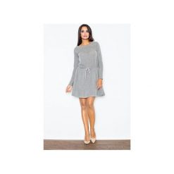Sukienka M334 Ciemny Szary. Szare sukienki damskie FIGL, xl, bez wzorów, z bawełny, bez kołnierzyka, z długim rękawem, długie. Za 139,00 zł.