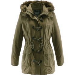 Kurtki damskie: Kurtka parka z guzikami kołkami bonprix zielony khaki