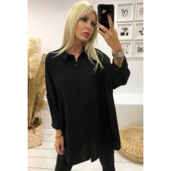 Koszula ZALTERA BLACK. Czarne bluzki damskie IVET, bez wzorów, eleganckie, bez kołnierzyka, bez rękawów. W wyprzedaży za 79,00 zł.