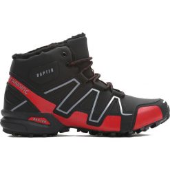 Czarno-Czerwone Trapery Detonatte. Czarne buty trekkingowe męskie Born2be, na sznurówki. Za 209,99 zł.