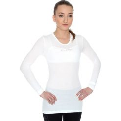 Bluzki sportowe damskie: Brubeck Koszulka unisex z długim rękawem biała r. L (LS10850)