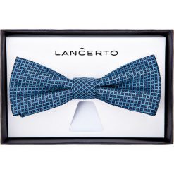 Mucha Mixkolor. Szare muszki męskie marki LANCERTO, bez wzorów, z dzianiny, eleganckie. Za 79,90 zł.