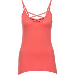 Topy damskie: Must have: top z asymetryczną linią dołu bonprix koralowy
