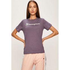 Champion - T-shirt. Białe bluzki damskie Champion, s, z nadrukiem, z bawełny, z okrągłym kołnierzem. Za 149,90 zł.