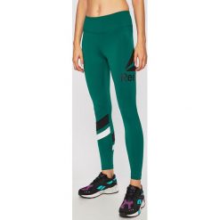 Reebok - Legginsy. Zielone spodnie damskie Reebok, s, z elastanu. W wyprzedaży za 139,90 zł.