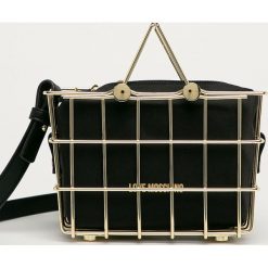 Love Moschino - Torebka. Czarne listonoszki damskie Love Moschino, w paski, z materiału, na ramię, małe, bez dodatków. Za 659,90 zł.