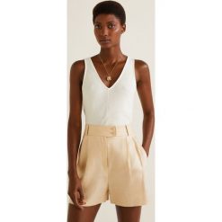 Mango - Top Tishop. Białe bluzki damskie Mango, l, z elastanu, bez rękawów. W wyprzedaży za 29,90 zł.