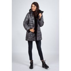 Płaszcz zimowy w kolorze szarym. Szare kurtki damskie Snowie Collection, na zimę, l, bez wzorów, długie, bez kaptura. W wyprzedaży za 219,95 zł.