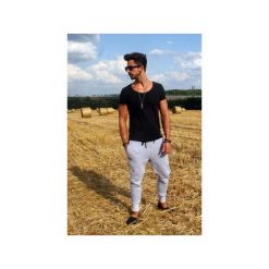 Button LONG PANTS zip 2 BUTTONS UNISEX jasno szare. Szare spodnie męskie Button, na spacer, m, bez wzorów, z bawełny. Za 369,00 zł.