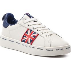 Sneakersy PEPE JEANS - Brixton Greek PLS30874 White 800. Białe półbuty damskie Pepe Jeans, z jeansu. W wyprzedaży za 229,00 zł.