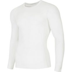 Longsleeve treningowy męski TSMLF401 - BIAŁY. Białe koszulki męskie termoaktywne 4f, m, bez wzorów, bez kołnierzyka. W wyprzedaży za 69,99 zł.