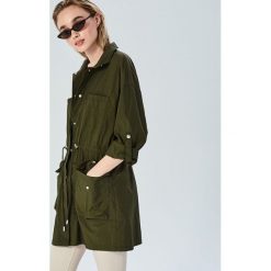 Kurtka parka z kieszeniami - Khaki. Brązowe kurtki damskie marki Sinsay, s, bez wzorów, bez kaptura. Za 99,99 zł.