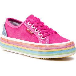 Tenisówki LEVI'S® - VBET0007T Acid Pink 2818. Różowe trampki dziewczęce bez wzorów, z gumy, na sznurówki. Za 199,00 zł.