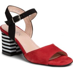 Sandały ANN MEX - 0733 14W+01W+01PS Czerwono/Czarny. Czerwone klapki damskie Ann Mex, bez wzorów, ze skóry, bez obcasa, na obcasie. Za 289,00 zł.