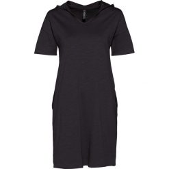 Sukienka shirtowa bonprix czarny. Czarne sukienki damskie bonprix, bez wzorów, bez kołnierzyka, bez rękawów. Za 64,99 zł.