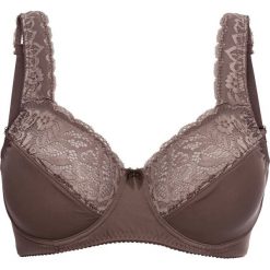 Biustonosz minimizer bonprix brązowy. Pomarańczowe biustonosze bonprix, w koronkowe wzory, z koronki. Za 39,99 zł.