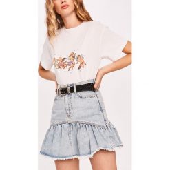 Answear Lab - Spódnica jeansowa. Niebieskie spódniczki damskie Answear Lab, na co dzień, s, bez wzorów, z bawełny, casualowe, mini, rozkloszowane. Za 129,90 zł.