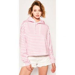 Bluza Tommy Jeans Stripe Hoodie DW0DW08250. Niebieskie bluzy damskie Tommy Jeans, s, bez wzorów, z poliesteru, bez rękawów, bez kaptura. Za 449,00 zł.