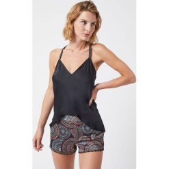Etam - Top piżamowy Bach. Czarne piżamy damskie Etam, s, bez wzorów, z poliesteru, bez rękawów. Za 89,90 zł.
